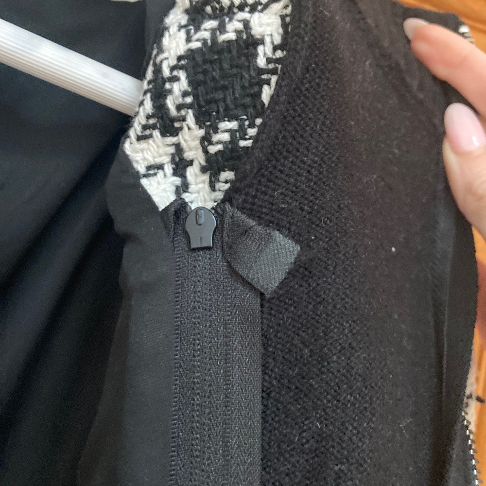 Central Park West Plaid Black & White Jacket with Removable Vest Small - Picture 4 of 13